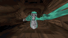 a cartoon monkey with a u on its chest