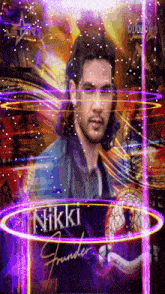 a picture of a man with the name nikki written on it