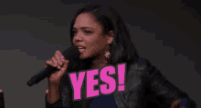 Into It GIF - Yes Excited Tessa Thompson GIFs