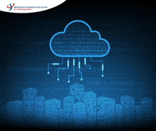 an advertisement for impresico business solutions shows a cloud connected to a city