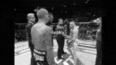 a black and white photo of a boxing match with the words rivalry on the bottom