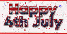 a happy 4th of july greeting card with red white and blue stars