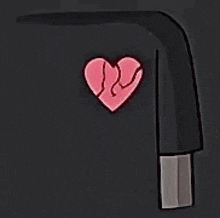 a cartoon of a boy wearing a black shirt with hearts on it .