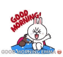 Good Morning Jumping Bunny GIF - Good Morning Jumping Bunny Cony GIFs
