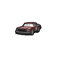 a cartoon drawing of a red race car with a white background .