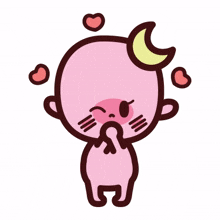 monster alien cute wink heart