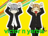 victor n yarbis a4 is written on the yellow background