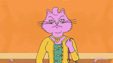 a cartoon of a woman with a purple cat 's head and a netflix logo in the corner