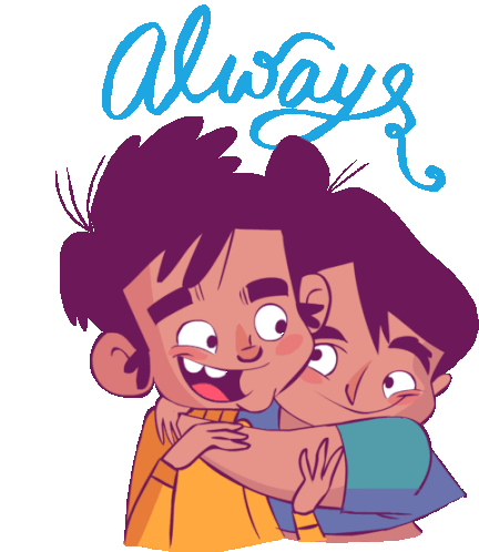 Boy And Girl Hugging Sticker