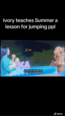 ivory teaches summer a lesson for jumping ppl in a pool