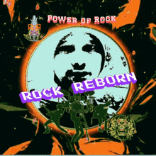 a poster for rock reborn with a face in the middle
