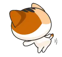 a cartoon cat with brown and white markings on its face
