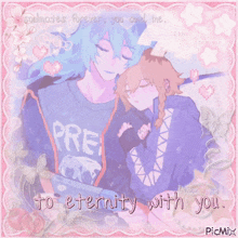 a picture of a couple with the words soulmates forever you and me