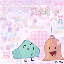 a picture of a cartoon character and a bell with picmix on the bottom right