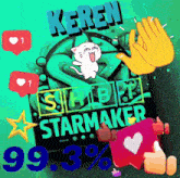 a poster with a cat and the words keren starmaker on it