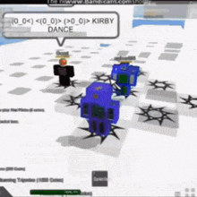 a screenshot of a video game that says kirby dance on it