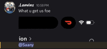a screenshot of a conversation between lanvins and ion