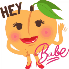 hey babe peach life joypixels hi hello