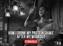 Hehe GIF - Protein Shake How I Drink My Protein Shake GIFs