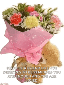 Flower Delivery Teddy Bear GIF - Flower Delivery Teddy Bear Bouquet Of Flowers GIFs
