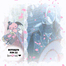 a drawing of a man and a sheep with the words " pottosito princess " on the bottom right