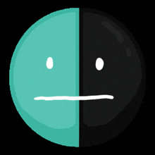 a cartoon drawing of a face with a white line on it