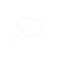 a drawing of a cat with a thought bubble above it .