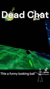 a video game called dead chat with a skeleton holding a ball
