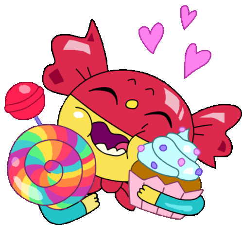 Hero In Love With Candy Sticker - Sugar Hero Sweets Heart Stickers