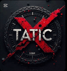 a white circle on a black background with the capcut logo above it