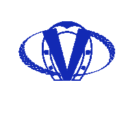 a blue and white logo for vimar with a horseshoe