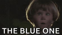 a little boy with a surprised look on his face and the words yep the blue one below him