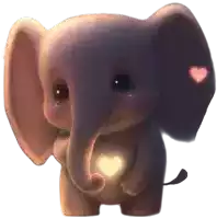 a cartoon elephant with a heart in its belly