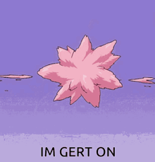 a cartoon character with a purple background and the words im gert on