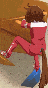 a cartoon drawing of a person with a horse tail