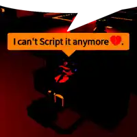 a speech bubble says " i can 't script it anymore "