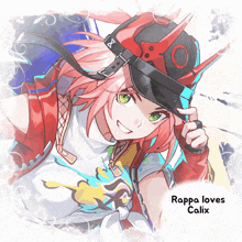 rappa loves calix is written on the bottom of a picture