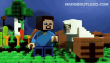 Lego Minecraft Steve And Sheep And Skeleton Down GIF - Lego Minecraft Steve And Sheep And Skeleton Down GIFs