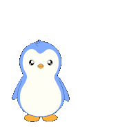 a penguin standing next to a facebook icon