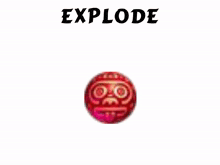 a pink circle with the word explode on top of it
