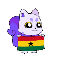 a cartoon squirrel is holding a flag with a black star on it