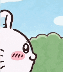 a cartoon of a cat peeking out from behind a wall .