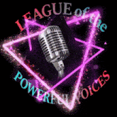 league of the powerful voices logo with a microphone