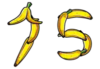the number 15 is made up of bananas