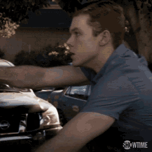 Stopping Car Ian Gallagher GIF - Stopping Car Stop Ian Gallagher GIFs