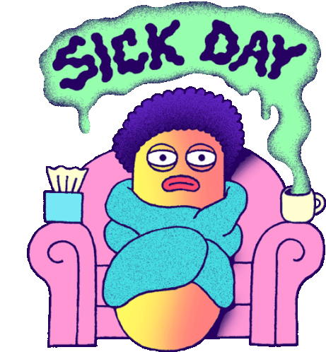 A Wriggler Is Calling It A Sick Day Sticker - Wriggle It Sick Day Flu Stickers