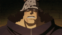 a cartoon character with a surprised look on his face wearing a hat