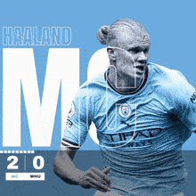 a poster of a soccer player with the name haaland