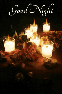 Good Night Candles GIF - Good Night Candles Rose GIFs