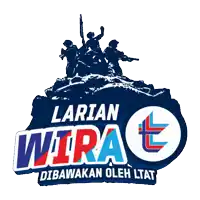 a logo for larian wira dibawakan oleh litat